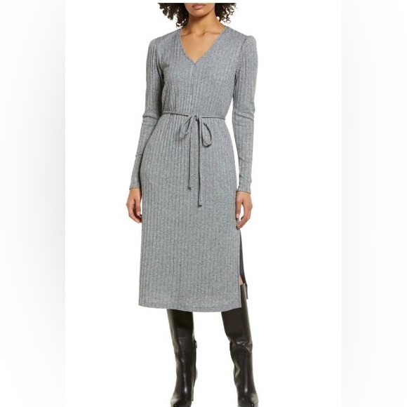 JULIA JORDAN Long Sleeve Sweater Knit Dress - Gray - SOLD OUT ONLINE - Picture 1 of 14